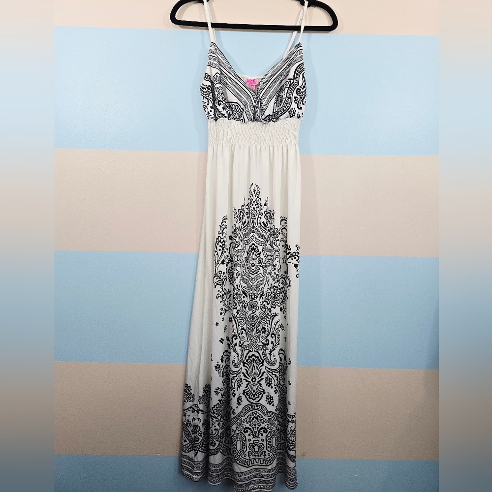She's Cool Elegant Black and White Maxi Dress - Picture 2 of 9